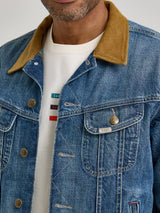 REGULAR FIT LEE + PAUL SMITH COLLECTION MEN'S DENIM JACKET MID INDIGO