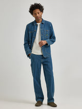 กางเกงยีนส์ผู้ชาย คอลเลคชั่น LEE + PAUL SMITH SEASONAL FIT เอวกลาง ทรงกระบอก สียีนส์กลาง