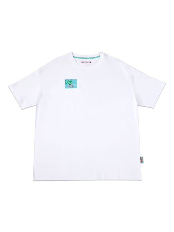 เสื้อยืดแขนสั้นผู้หญิง คอลเลคชั่น LEE X RUOHAN WANG OVERSIZE FIT สีขาว