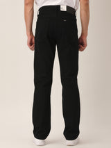 กางเกงยีนส์ผู้ชาย CHICAGO FIT เอวกลาง ทรงกระบอก(กลาง) สีดำ