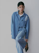 OVERSIZE FIT ON THE GO COLLECTION WOMEN'S LONG SLEEVE SHIRT MID INDIGO