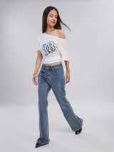 เสื้อยืดแขนสั้นผู้หญิง OVERSIZE FIT สีขาว