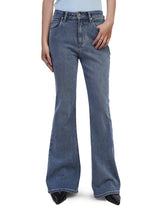 กางเกงยีนส์ผู้หญิง BOOTCUT FIT เอวสูง ทรงตรง-ขาม้า สียีนส์อ่อน