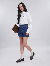 กระโปรงผู้หญิง คอลเลคชั่น ON THE GO สียีนส์กลาง