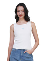 เสื้อกล้ามผู้หญิง คอลเลคชั่น ON THE GO SLIM FIT สีขาว