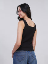 เสื้อกล้ามผู้หญิง คอลเลคชั่น ON THE GO SLIM FIT สีดำ