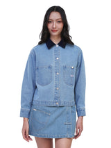 ON THE GO COLLECTION WOMEN'S DENIM JACKET LIGHT INDIGO