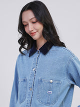 ON THE GO COLLECTION WOMEN'S DENIM JACKET LIGHT INDIGO