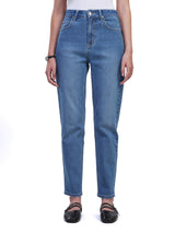 MOM FIT ON THE GO COLLECTION HIGH RISE MOM WOMEN'S JEANS LIGHT INDIGO