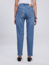 MOM FIT ON THE GO COLLECTION HIGH RISE MOM WOMEN'S JEANS LIGHT INDIGO