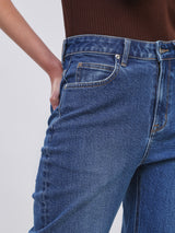 MOM FIT ON THE GO COLLECTION HIGH RISE MOM WOMEN'S JEANS MID INDIGO