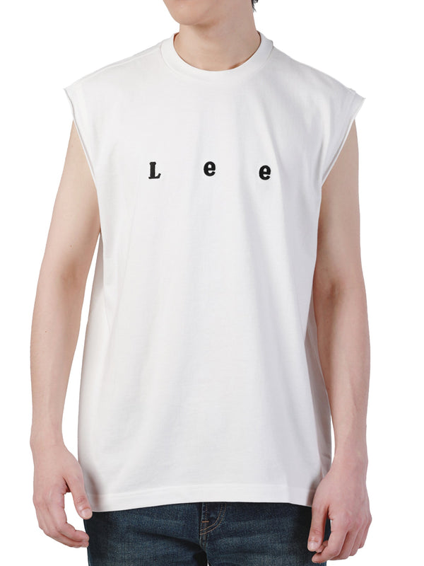 เสื้อยืดแขนกุดผู้ชาย คอลเลคชั่น LEE SORT COMFORT FIT สีขาว