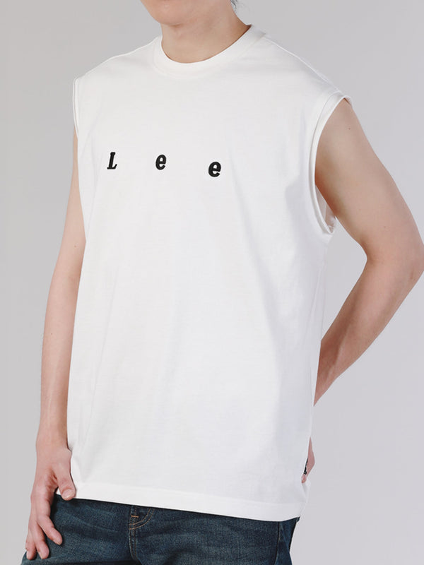 เสื้อยืดแขนกุดผู้ชาย คอลเลคชั่น LEE SORT COMFORT FIT สีขาว