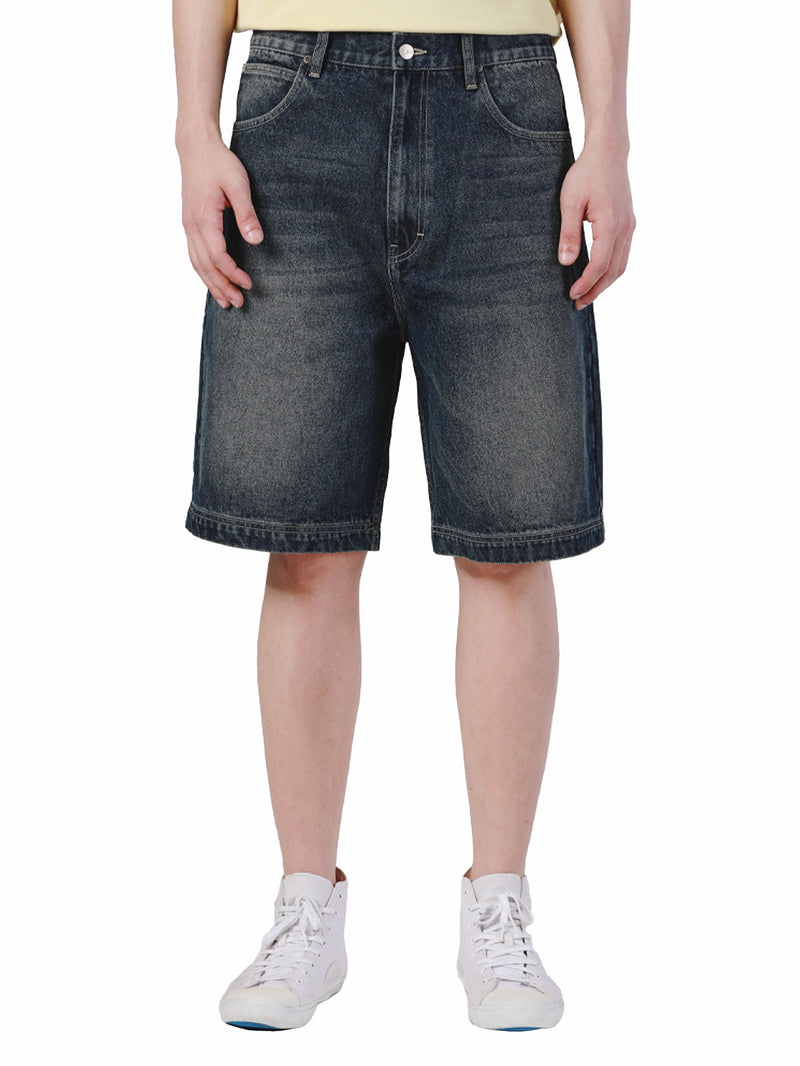 กางเกงขาสั้นผู้ชาย คอลเลคชั่น LEE SORT RELAXED FIT เอวกลาง ทรงกระบอกใหญ่ สีดำ