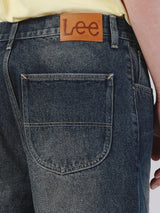 กางเกงขาสั้นผู้ชาย คอลเลคชั่น LEE SORT RELAXED FIT เอวกลาง ทรงกระบอกใหญ่ สีดำ