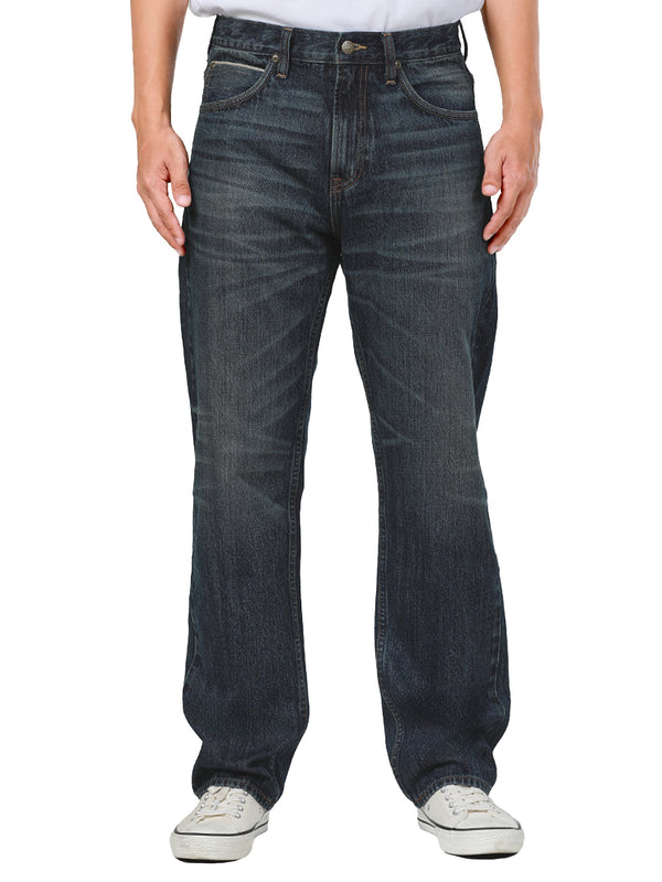 กางเกงยีนส์ผู้ชาย คอลเลคชั่น LEE RIDERS DEAN FIT เอวกลาง ทรงตรง สียีนส์กลาง