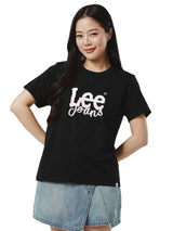 เสื้อยืดแขนสั้นผู้หญิง ทรงตรง สีดำ