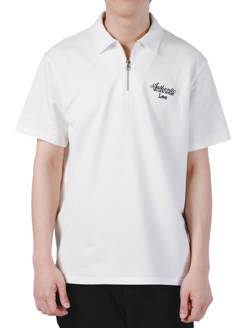 เสื่อโปโลแขนสั้นผู้ชาย คอลเลคชั่น LEE SORT COMFORT FIT สีขาว
