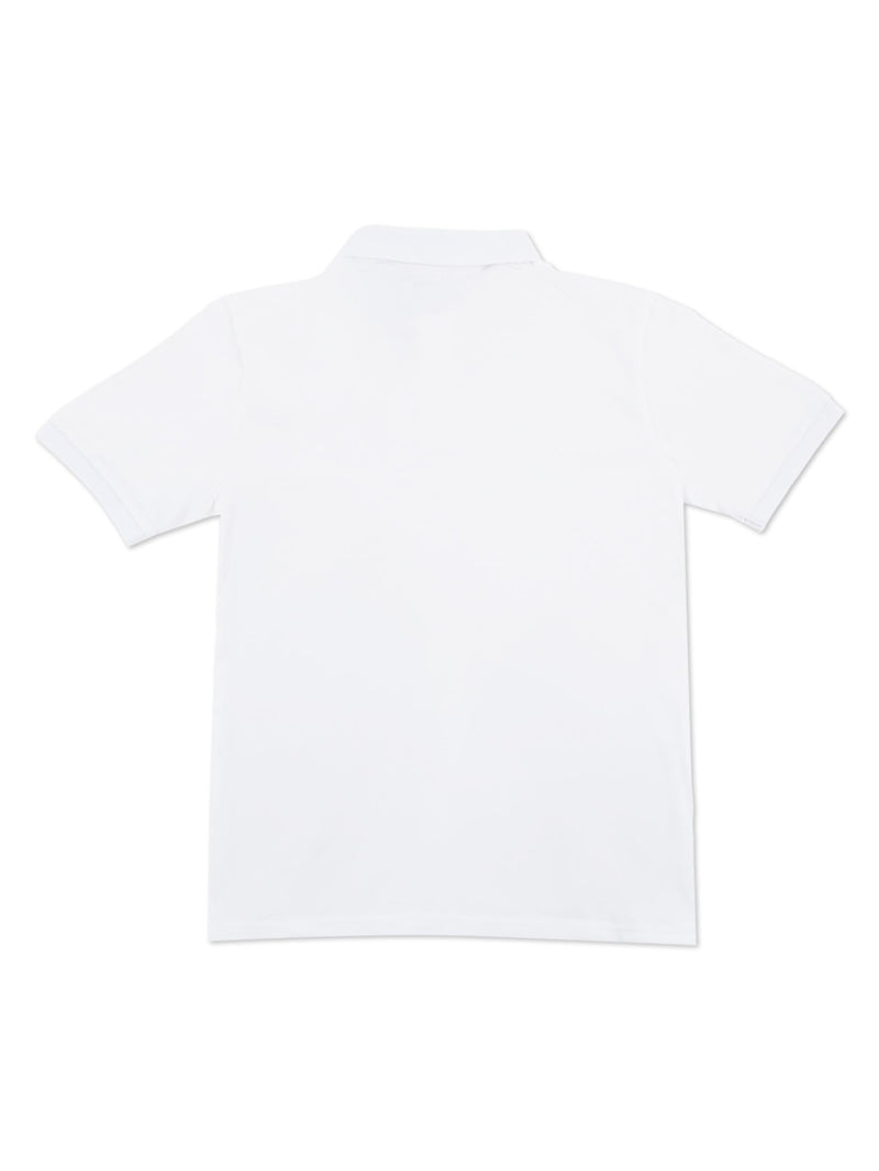 เสื้อยืดโปโลผู้ชาย ทรงตรง สีขาว