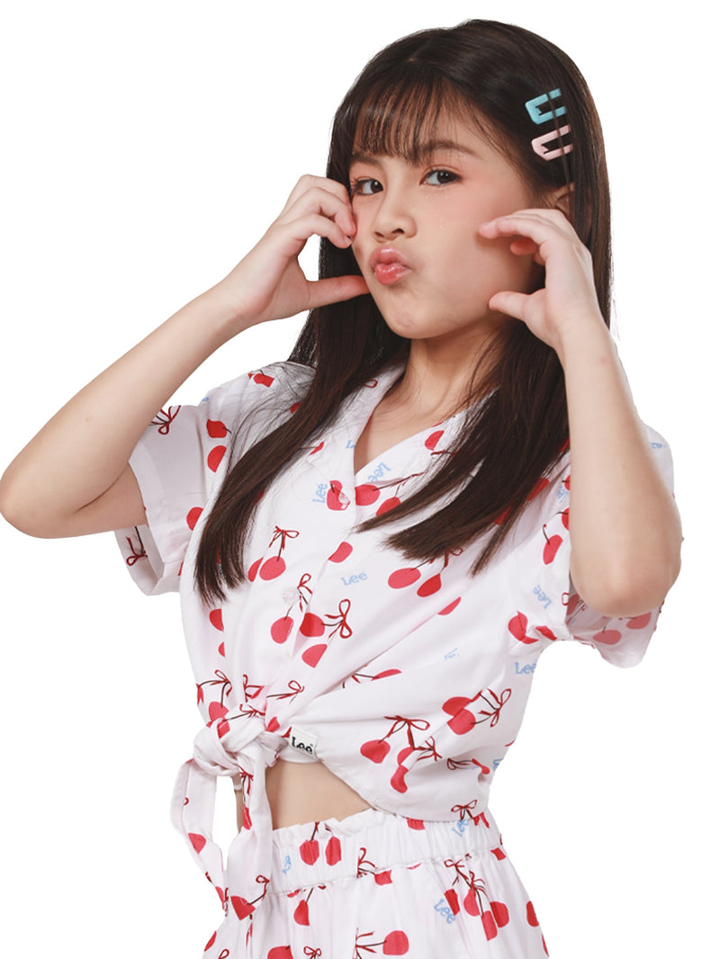 REGULAR FIT LEE FRESH COLLECTION GIRL'S SHIRT SHORT SLEEVE WHITE