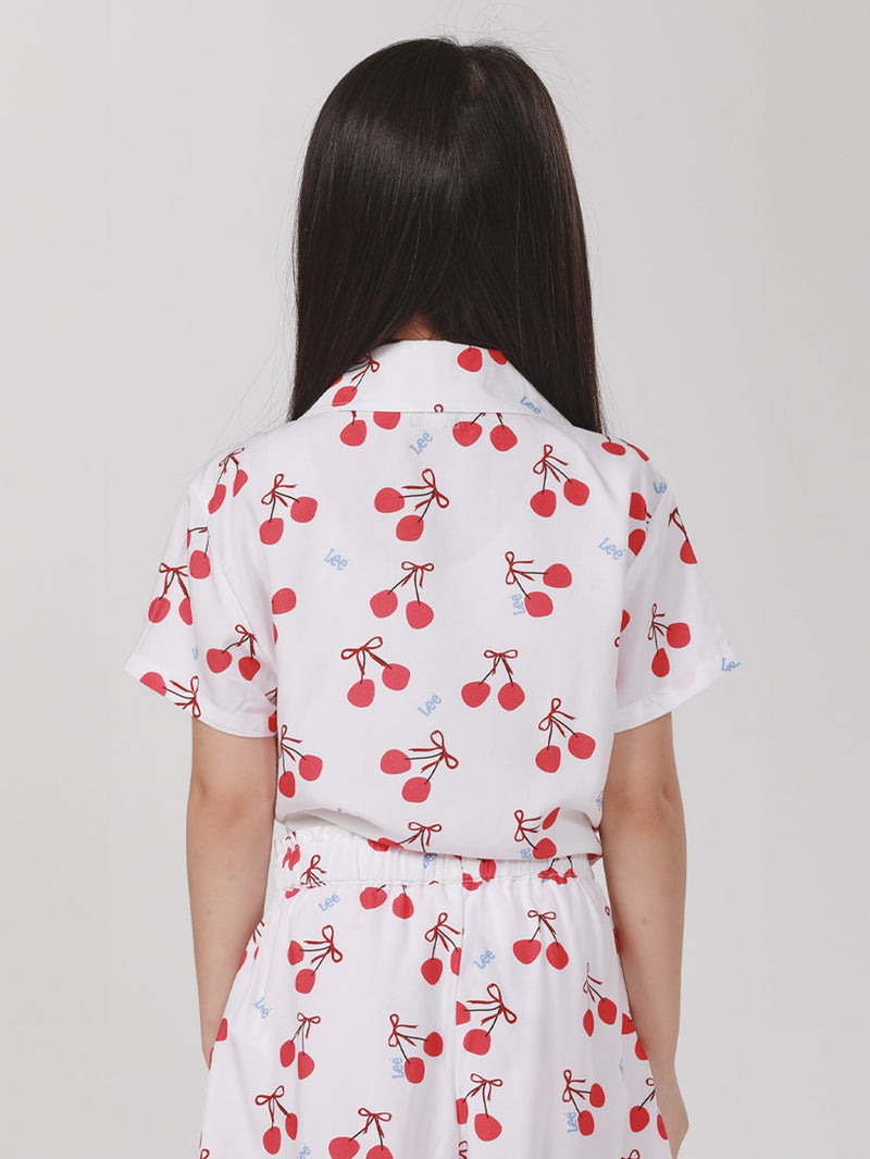 REGULAR FIT LEE FRESH COLLECTION GIRL'S SHIRT SHORT SLEEVE WHITE