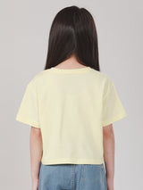 เสื้อยืดแขนสั้นเด็กผู้หญิง คอลเลคชั่น LEE FRESH CROPPED FIT สีเหลือง