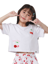 CROPPED FIT LEE FRESH COLLECTION GIRL'S TEE SHORT SLEEVE WHITE