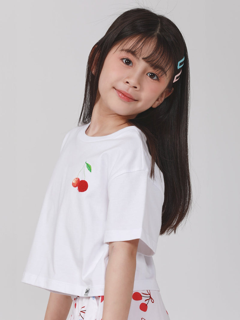 CROPPED FIT LEE FRESH COLLECTION GIRL'S TEE SHORT SLEEVE WHITE