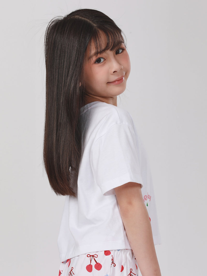 CROPPED FIT LEE FRESH COLLECTION GIRL'S TEE SHORT SLEEVE WHITE