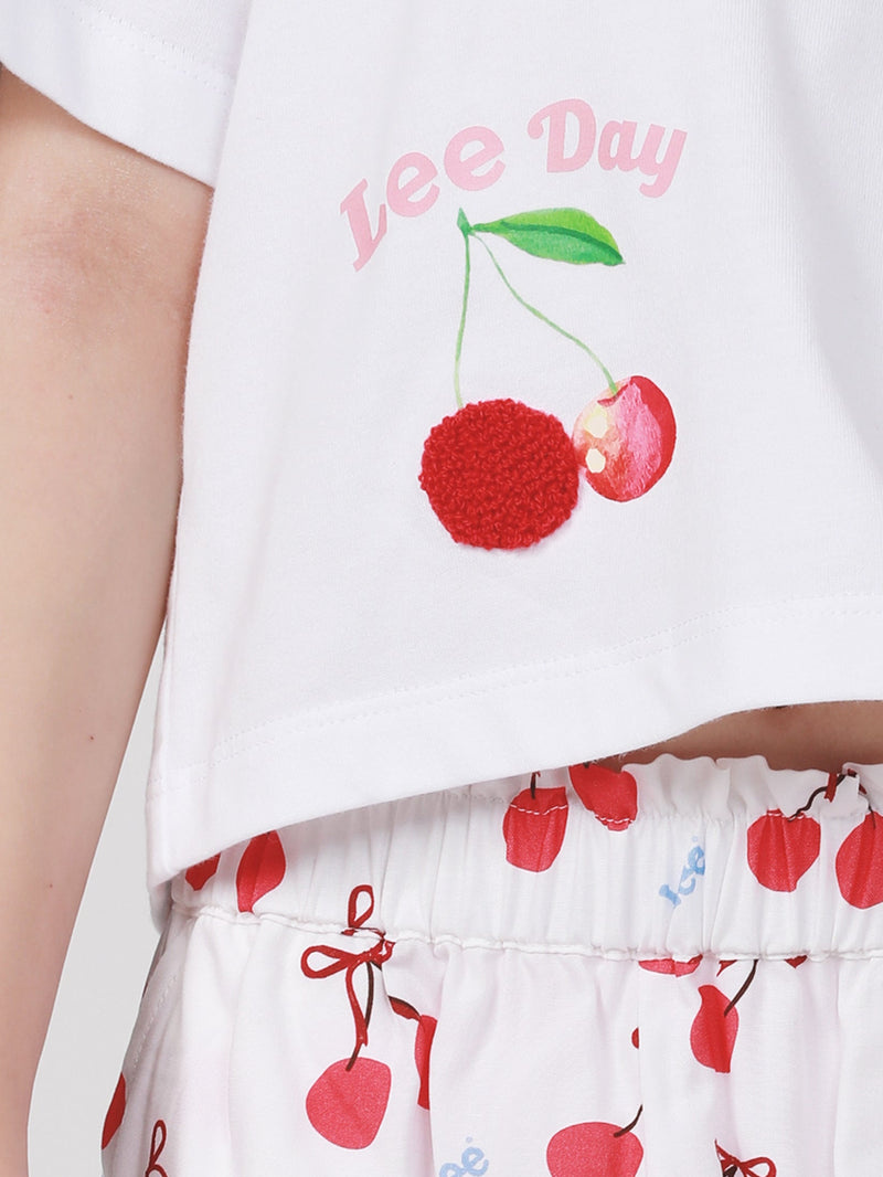 CROPPED FIT LEE FRESH COLLECTION GIRL'S TEE SHORT SLEEVE WHITE