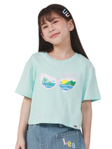 CROPPED FIT LEE FRESH COLLECTION GIRL'S TEE SHORT SLEEVE BLUE