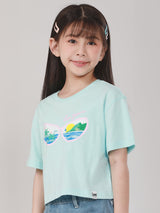 CROPPED FIT LEE FRESH COLLECTION GIRL'S TEE SHORT SLEEVE BLUE