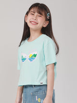 CROPPED FIT LEE FRESH COLLECTION GIRL'S TEE SHORT SLEEVE BLUE
