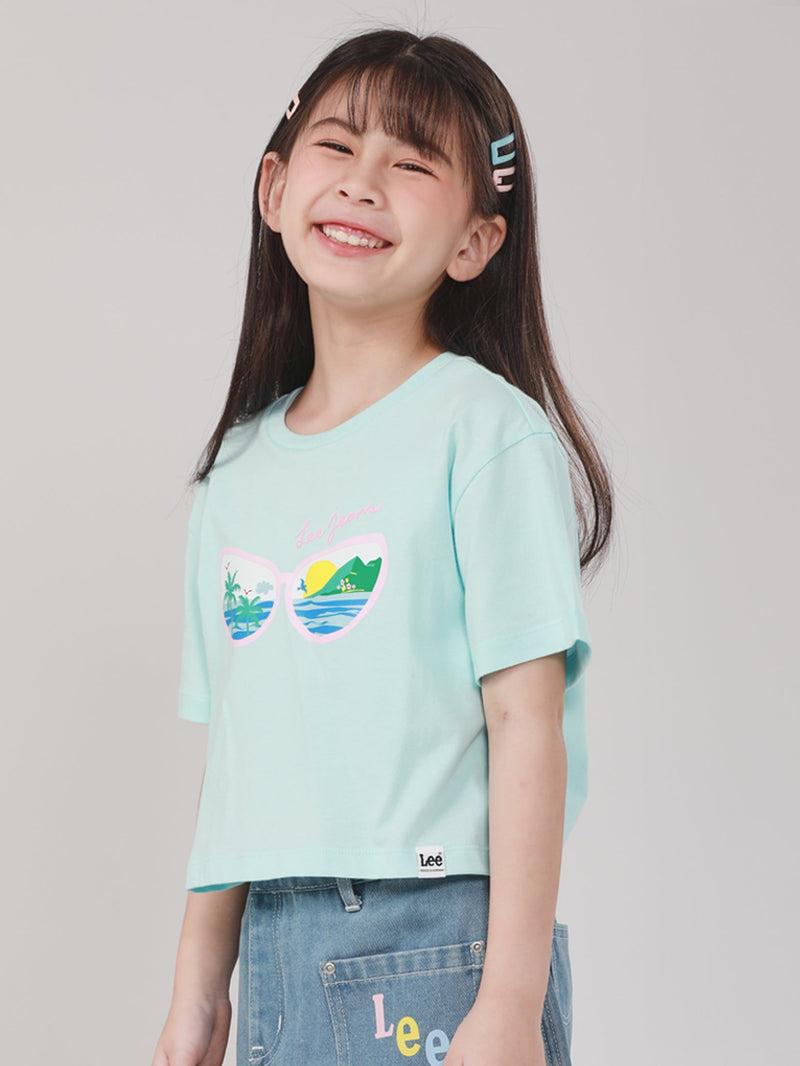 CROPPED FIT LEE FRESH COLLECTION GIRL'S TEE SHORT SLEEVE BLUE