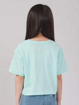 CROPPED FIT LEE FRESH COLLECTION GIRL'S TEE SHORT SLEEVE BLUE