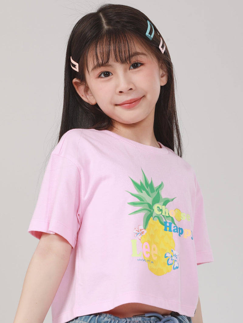CROPPED FIT LEE FRESH COLLECTION GIRL'S TEE SHORT SLEEVE PINK