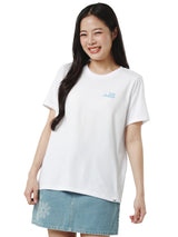 เสื้อยืดแขนสั้นผู้หญิง ทรงตรง สีขาว