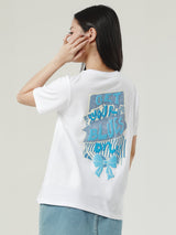 เสื้อยืดแขนสั้นผู้หญิง ทรงตรง สีขาว
