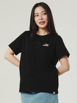 เสื้อยืดแขนสั้นผู้หญิง ทรงตรง สีดำ
