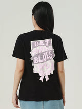 เสื้อยืดแขนสั้นผู้หญิง ทรงตรง สีดำ