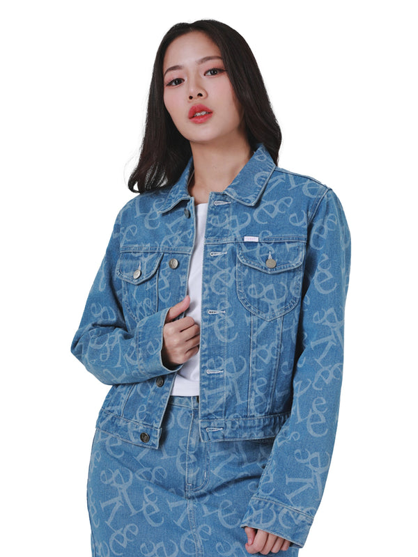 เสื้อแจ็คเก็ตผู้หญิง คอลเลคชั่น LEE PINK ทรงตรง สียีนส์อ่อน