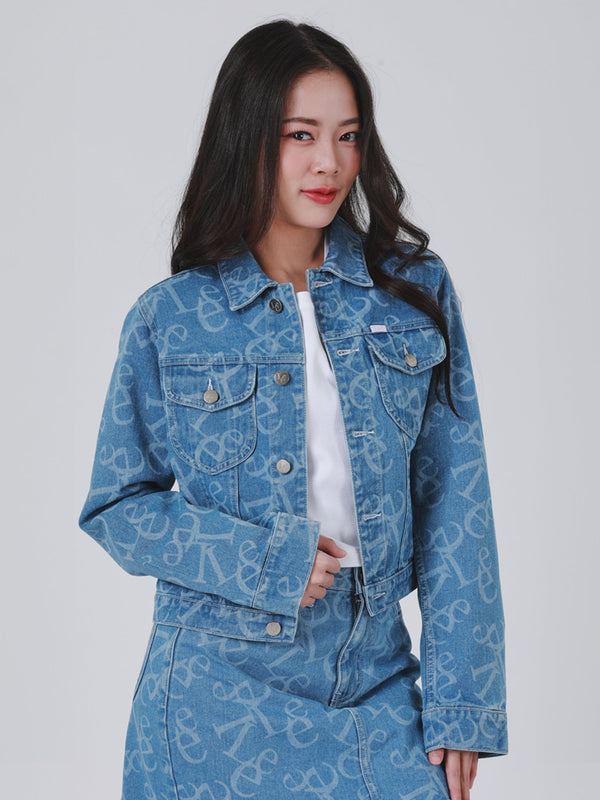 เสื้อแจ็คเก็ตผู้หญิง คอลเลคชั่น LEE PINK ทรงตรง สียีนส์อ่อน