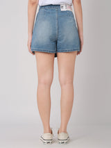 กระโปรงกางเกงขาสั้นผู้หญิง คอลเลคชั่น LEE PINK สียีนส์อ่อน