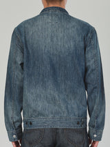 เสื้อแจ็คเก็ตยีนส์ผู้ชาย คอลเลคชั่น LEE SORT ทรงตรง สียีนส์กลาง