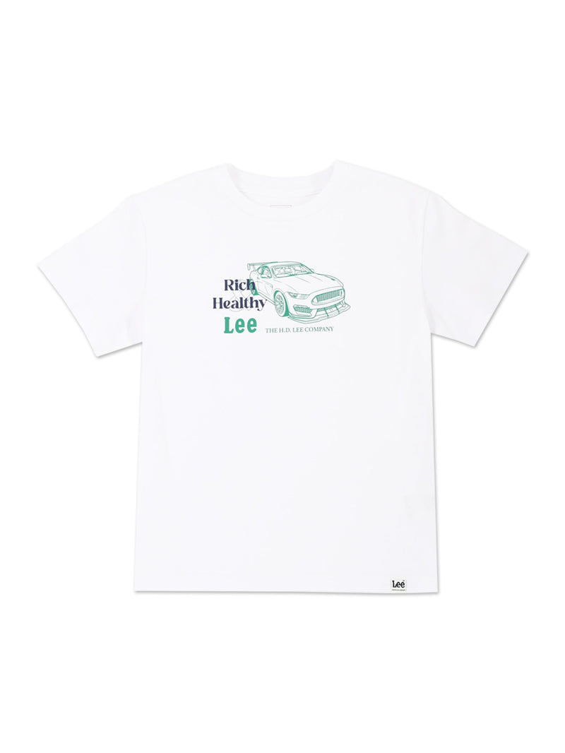 เสื้อยืดแขนสั้นเด็กผู้ชาย / เด็กผู้หญิง ทรงตรง สีขาว