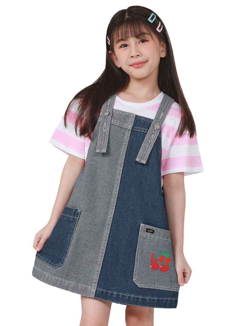 LEE FRESH COLLECTION GIRL'S DUNGAREE MID INDIGO