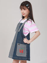 LEE FRESH COLLECTION GIRL'S DUNGAREE MID INDIGO