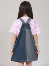 LEE FRESH COLLECTION GIRL'S DUNGAREE MID INDIGO