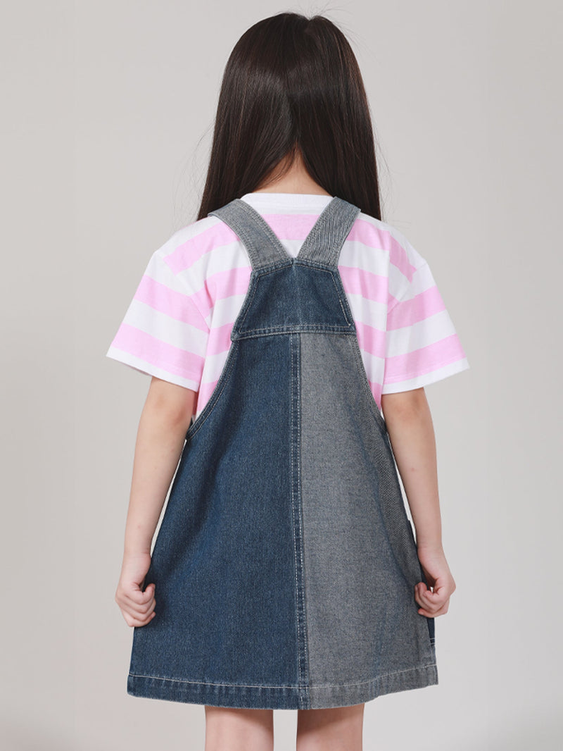 LEE FRESH COLLECTION GIRL'S DUNGAREE MID INDIGO