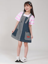 LEE FRESH COLLECTION GIRL'S DUNGAREE MID INDIGO